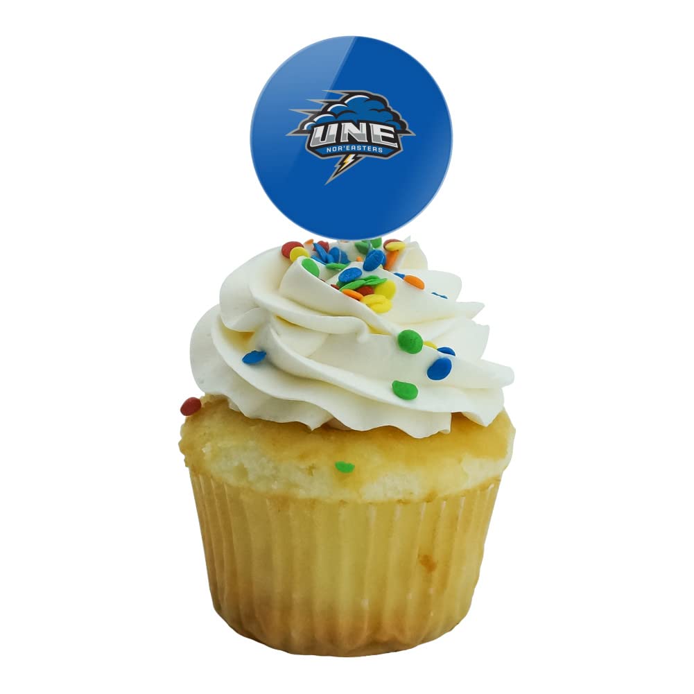 University Of New England Primary Logo Cupcake Picks Toppers Decoration Set Of 6