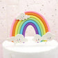 Rainbow Cloud Cake Topper, Colorful Rainbow Soft Pottery Cake Cupcake Topper Happy Birthday Decorations Cake Toppers Party Props