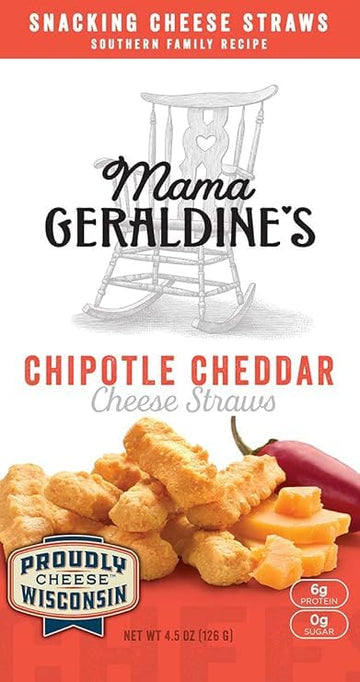 Mama Geraldine'S Chipotle Cheese Straws - 4.5 Oz Box (4 Pack) - Spicy & Savory Baked Cheese Snacks