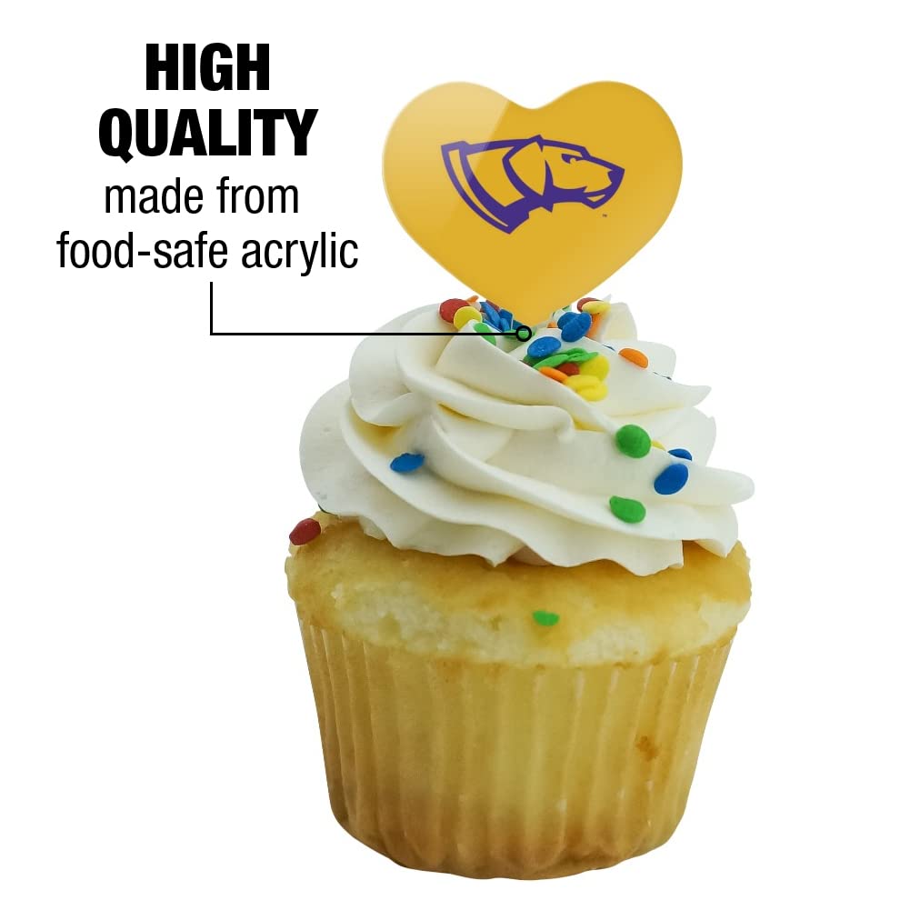 GRAPHICS & MORE Cupcake Picks Set of 6 - Acrylic, University of Wisconsin-Stevens Point Heart Love Design