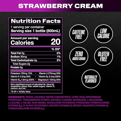 PRIME Hydration KSI THE NIGHTMARE  Sports Drinks  Electrolyte Enhanced to Replenish Fluids  250mg BCAAs  B Vitamins  Antioxidants  Low Sugar  16.9 Fluid Ounce  12 Pack