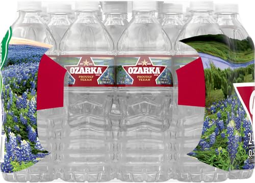 Ozarka Texas Spring Water Bottles, 24 Pack - Still Drinking Water with Naturally Balanced Minerals for a Crisp Clean Taste - 16.
