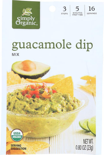 Simply Organic Dip Mix Guacamole - 0.8 oz - 2 pc