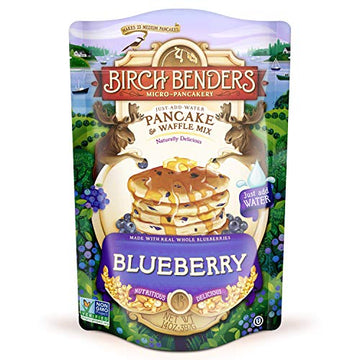 Blueberry Pancake and Waffle Mix by Birch Benders, Made with Real Blueberries, Just Add Water, Non-gMO, Dairy Free, Just Add Wat