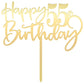 Bekaterea Happy 55th birthday cake Topper, Mirrored Gold Acrylic Durable Party Decorations, Hello years old, Birthday, Decoratio