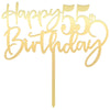 Bekaterea Happy 55th birthday cake Topper, Mirrored Gold Acrylic Durable Party Decorations, Hello years old, Birthday, Decoratio