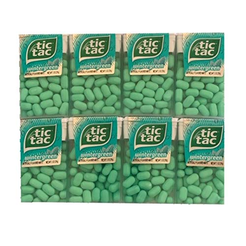 Tic Tac Wintergreen Mints | Wintergreen Tic Tacs | Wintergreen Mints | Mint Flavored Candy | Pack Of 8 | 1 Oz Each