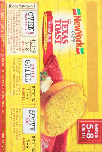 New York Bakery The Original Texas Toast With Real Garlic, 8 Slices, 11.25 Ounce Box (Frozen)