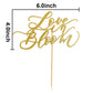 SWEETTALA Love in Bloom Cake Topper Gold Glitter for Wedding Engagement Bridal Shower, Model SWEETTALA-631