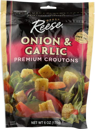 Reese Onion and Garlic Croutons, 6-Ounces (Pack of 12)
