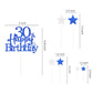 Pargleev Glittery 30Th Happy Birthday Cake Topper With Star,Personalised 50 Birthday Cake Toppers Party Decorations Party Suppli