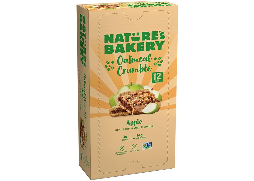 Natures Bakery Oatmeal Crumble Bars, Apple, Vegan, Non-GMO, 12 Twin Packs