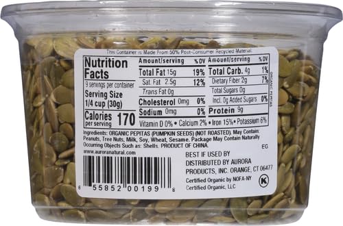 Aurora Products, Pumpkin Seeds Raw Organic, 10 Ounce (Pack Of 2)