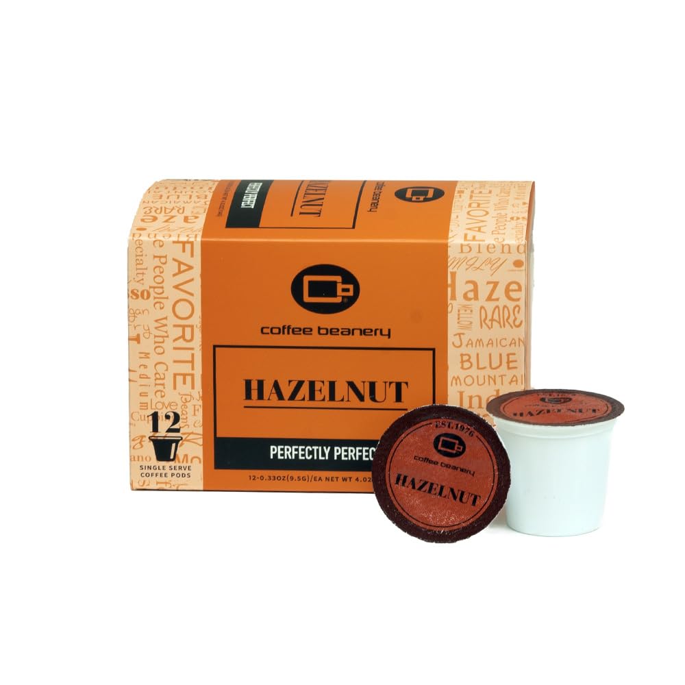 Coffee Beanery Hazelnut Coffee Pods, Medium Roast, 12 Count Pack