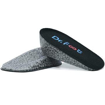 Dr. Foot'S Height Increase Insoles, Heel Cushion Inserts, Heel Lift Inserts For Leg Length Discrepancies (1.4'' Height, Black)