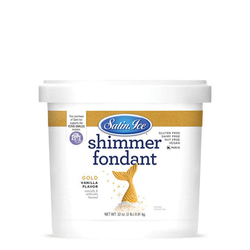 Satin Ice Gold Shimmer Fondant, Vanilla, 2 Pounds