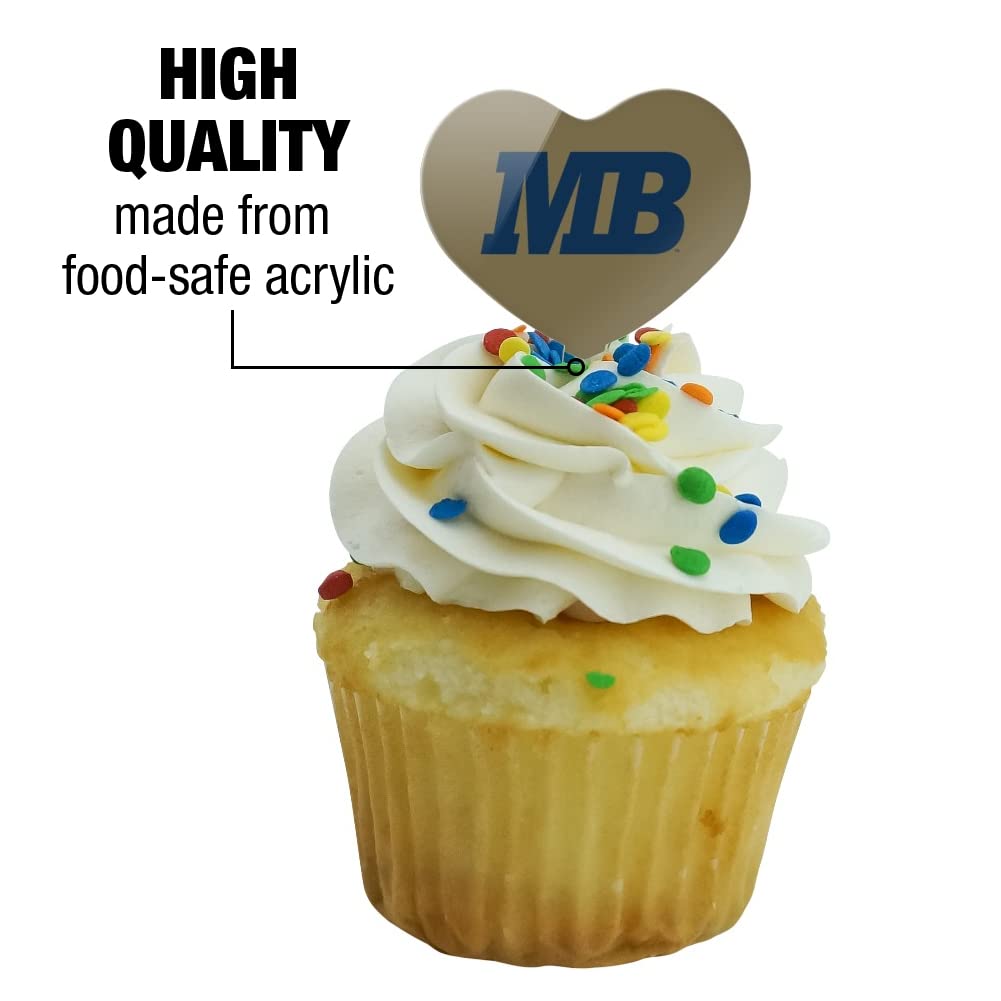 GRAPHICS & MORE Cupcake Picks Set of 6 - Acrylic Heart Decoration - California State University Monterey Bay - One Size
