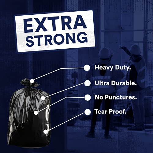 Plasticplace 95-96 Gallon Garbage Can Liners    1.5 Mil     Black Heavy Duty Trash Bags     61    X 68    (25Count)