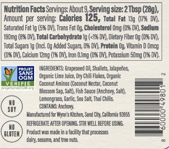 Wynn'S Kitchen Sate Asian Chili Sauce (Keto, Sugar Free, Paleo, All Natural Ingredients, No Msg, Gluten Free)