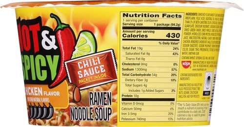 Nissin Hot & Spicy Fire Wok, Molten Chili Chicken, 4.37 Ounce (Pack of 1)