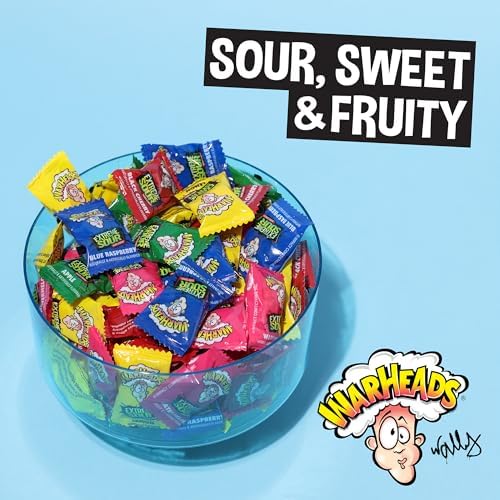 WARHEADS - Extreme Sour Hard Candy - Assorted Fruity Flavors - Sour Apple  Black Cherry  Blue Raspberry  Lemon & Watermelon Flavors  Great For Parades - 5 lb. Bulk Bag