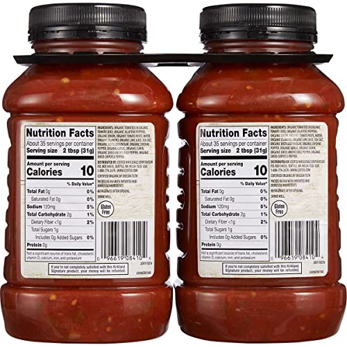 Kirkland Signature Organic Salsa, Medium, 38 Oz, 2 Ct