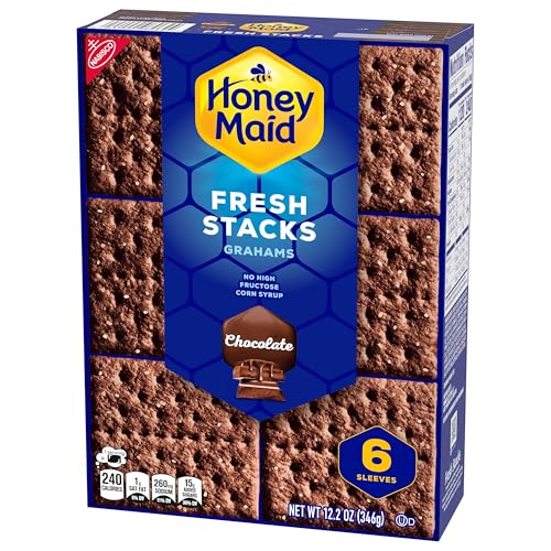 HONEY MAID Fresh Stacks Chocolate Graham Crackers, Bulk Travel Snacks, 6 Boxes (36 Multi Snack Packs)