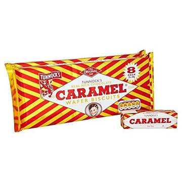 Tunnock'S Milk Chocolate Caramel Wafers 8 X 30G (Pack Of 2)