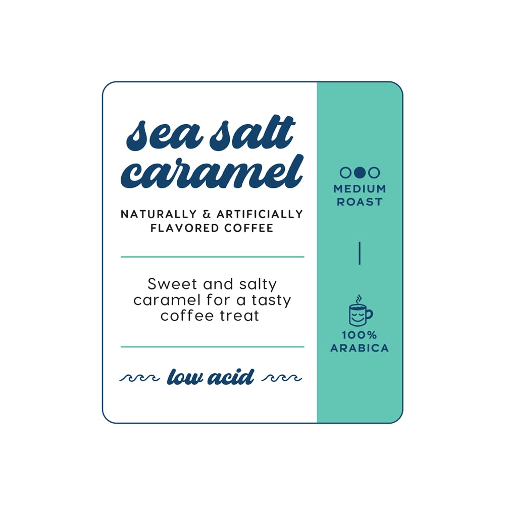Manatee Gourmet Coffee Single Serve Pods, Medium Roast, Sea Salt Caramel, 72 Count