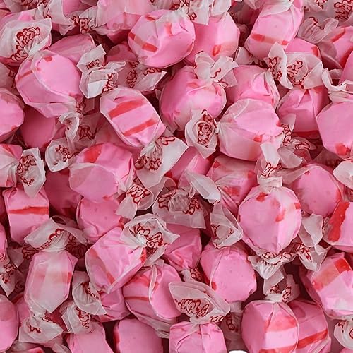 QUEEN CITY CANDY CAVE Cherry Salt Water Taffy - Assorted Flavors - 1 Pound Individually Wrapped Candy