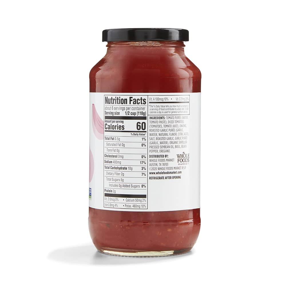 365 by Whole Foods Market, Roasted Garlic Pasta Sauce, 25 Ounce