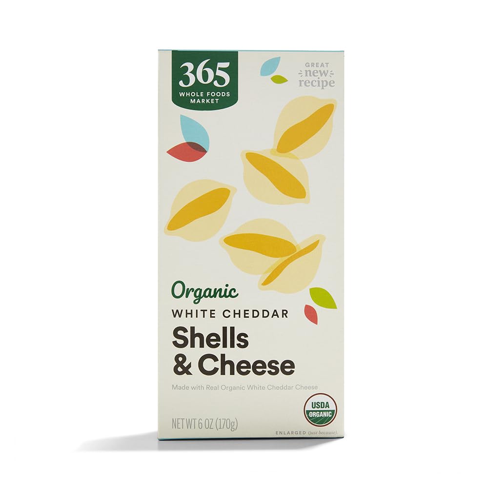 365 by Whole Foods Market, Macaroni And Cheese White Cheddar Shells Organic, 6 Ounce