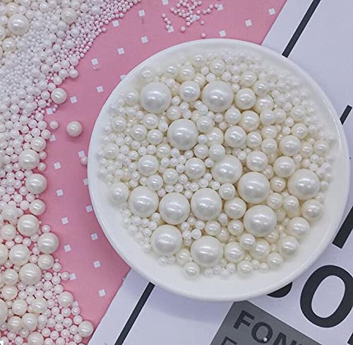 Edible Pearl Sugar Sprinkles White Candy 120g/ 4.2oz Baking Edible Cake Decorations Cupcake Toppers Cookie Decorating Ice Cream