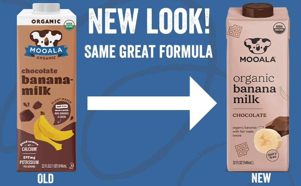 Mooala - Organic Chocolate Bananamilk, 32 fl oz (Pack of 6) - Shelf-Stable, Non-Dairy, Nut-Free, Gluten-Free, Plant-Based Bevera