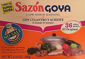Goya Sazon Con Culantro Y Achiote 6.33Oz Jumbo Pack-( 2 Pack Super Saver ) Low Sodium Seasoning