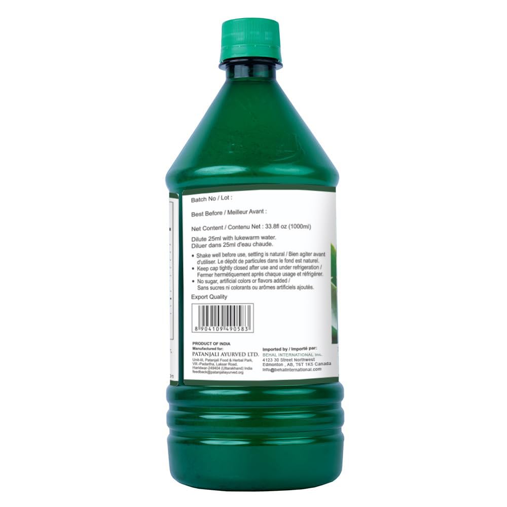 Patanjali Aloevera Fibre Juice, 1L, Bottle