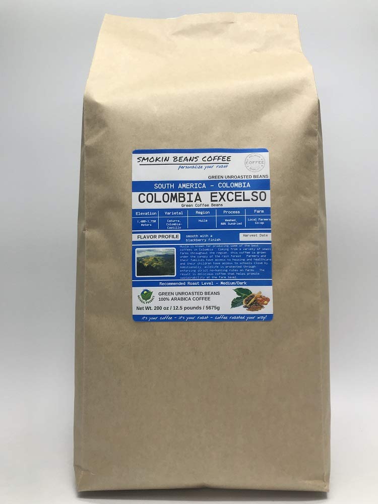 Smokin Beans 2-Pound Crema Queen Espresso Green Coffee Beans, Unroasted, Specialty Grade, 16 Ounce Pack