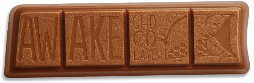 AWAKE Caffeinated Chocolate Bars - Milk Chocolate, 12 Count - 100mg Caffeine, Fairtrade, Gluten Free, Kosher - 1.34oz