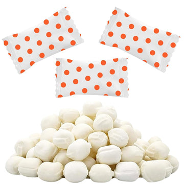Fruidles Big Dots Buttermint Candy, Mint Candies, After Dinner Mints, Fat-Free, Kosher Certified, Individually Wrapped (Orange, 55 Pieces)