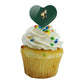 GRAPHICS & MORE Cupcake Picks Set of 6 - Acrylic Decoration Toppers - Cal Poly Secondary Logo Heart Design
