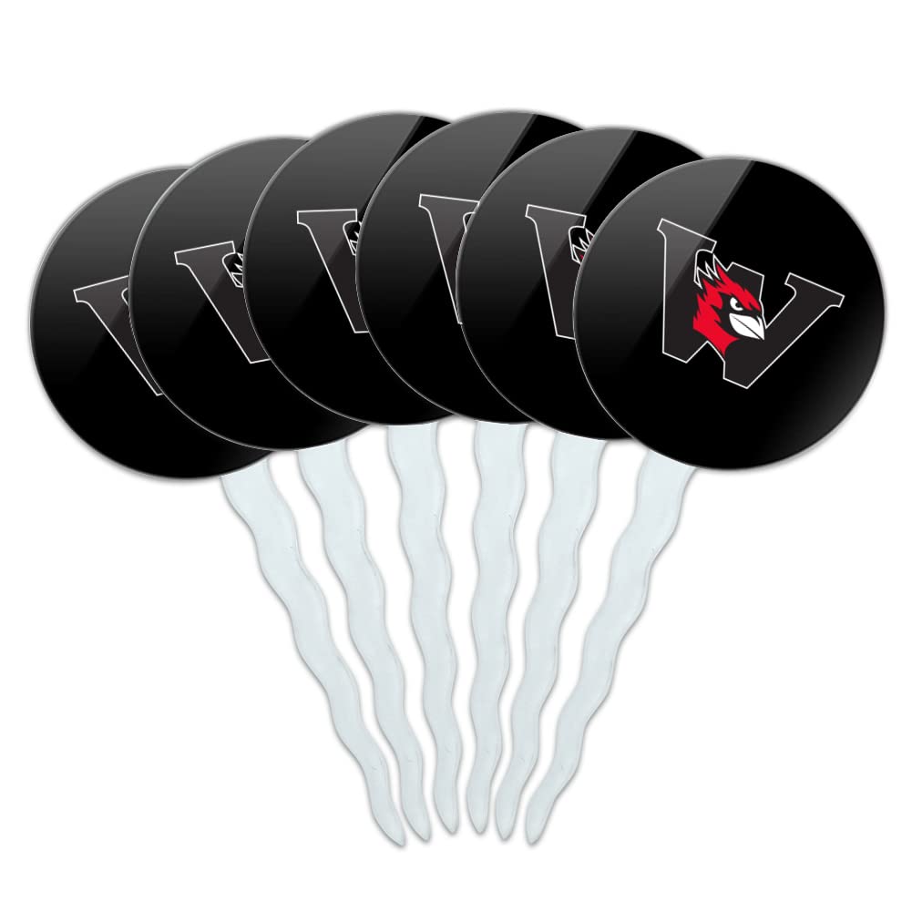 Wesleyan University Secondary Logo Cupcake Picks Toppers Decoration Set of 6