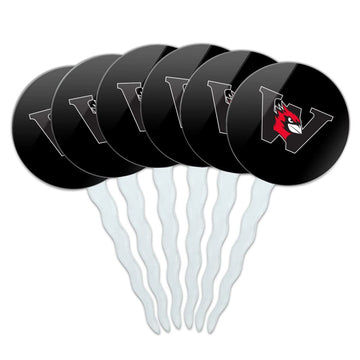 Wesleyan University Secondary Logo Cupcake Picks Toppers Decoration Set of 6