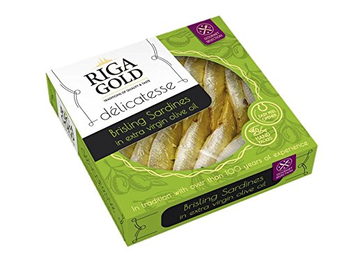 RIGA GOLD Brisling Sardines in Olive Oil - 120g (Pack of 2)