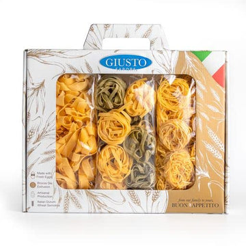 Giusto Sapore Pasta Gift Set - Imported From Italy - Perfect For The Foodie In Your Life - Classic Trio Pappardelle  Tagliatelle & Tagliolino