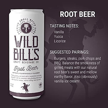 Wild Bill's Craft Soda Variety Pack - 12 Fl Oz, 12-Pack, Pure Cane Sugar, Vegan, Caffeine & Gluten Free, 12 Flavors