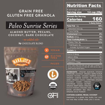 Nana Joes Granola Paleo Series | Hu Dark Chocolate, Coconut, Almond Butter & Pecan | Handmade Gluten-Free, Vegan, Healthy, Plant