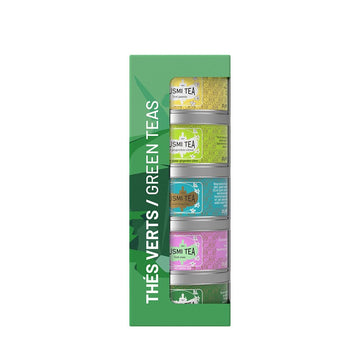 Kusmi Tea - Organic Green Tea Variety Box - Gift Idea for Men and Women - Spearmint Green Tea, Jasmine Tea - A Selection of 5 Ic