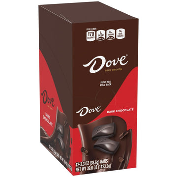 Dove Dark Chocolate Bars, 3.30-Ounce Bar (Pack Of 12)