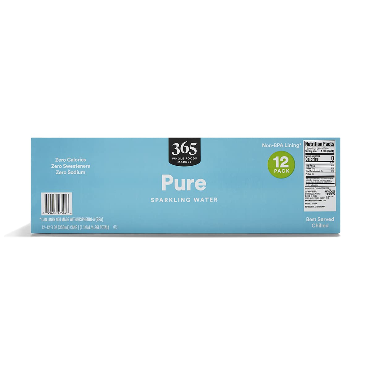 365 By Whole Foods Market, Plain Sparkling Water, 12 Fl Oz (Pack Of 12)