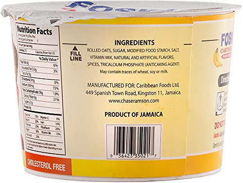 Foska Oatmeal Instant Porridge, Banana, 2.6 oz (Pack of 12)